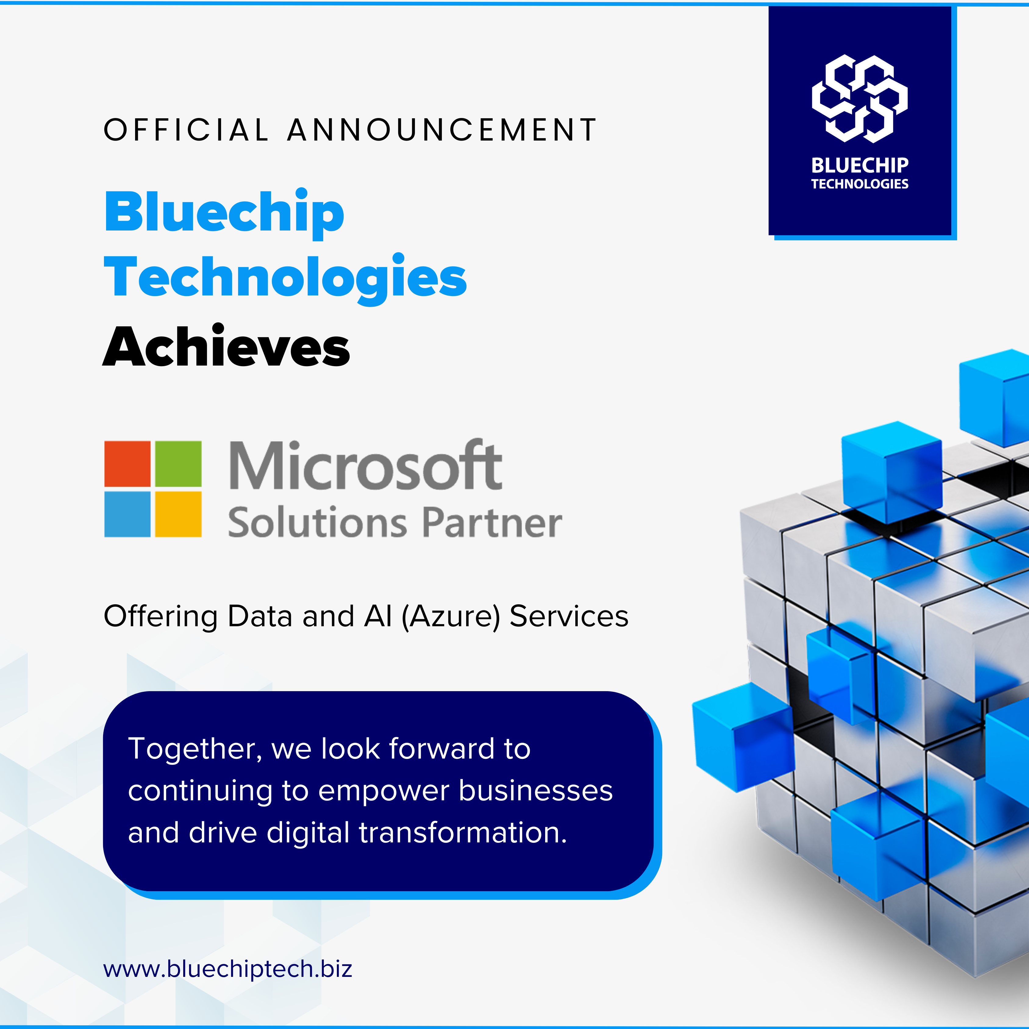 Bluechip Technologies Earns Microsoft AI Cloud Solutions Partner Designation!